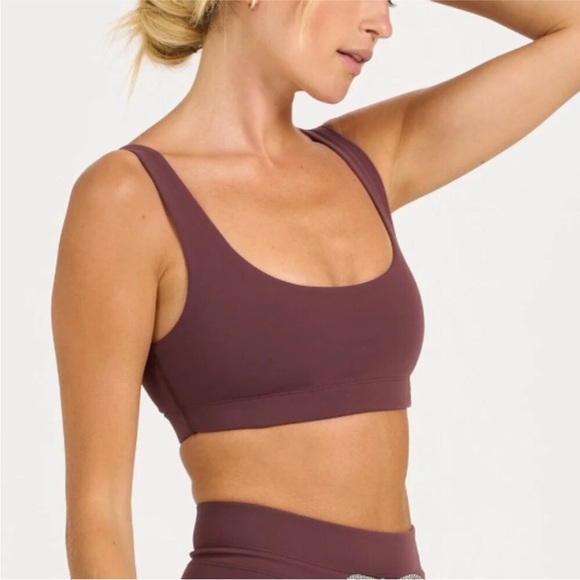 Vuori Daily Bra Medium Support Sports Bra in Fig - Picture 2 of 8